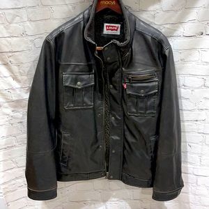Levi’s dark brown L faux leather jacket